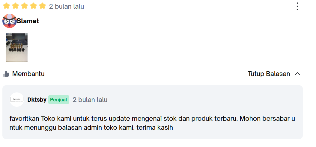 Ulasan Tokopedia Pembeli Z